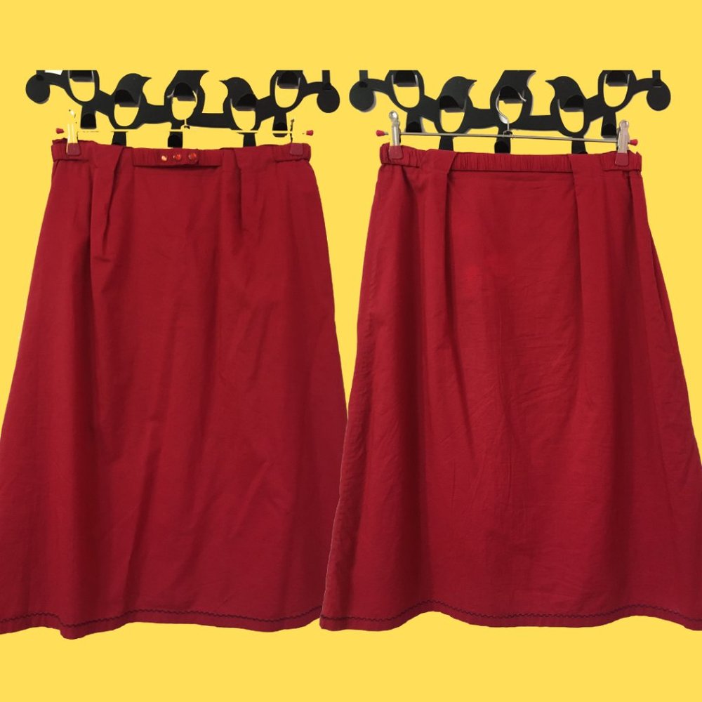 Extraordinary Red Midi Summer Skirt